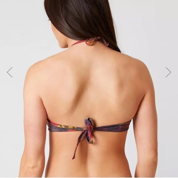 NWT Becca by Rebecca Virtue Electric Current Multicolor Macrame Halter Top - Picture 2 of 12